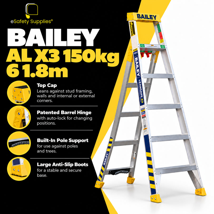 Bailey Leansafe X3 3-in-1 Aluminium Ladder 1.8m 150kg