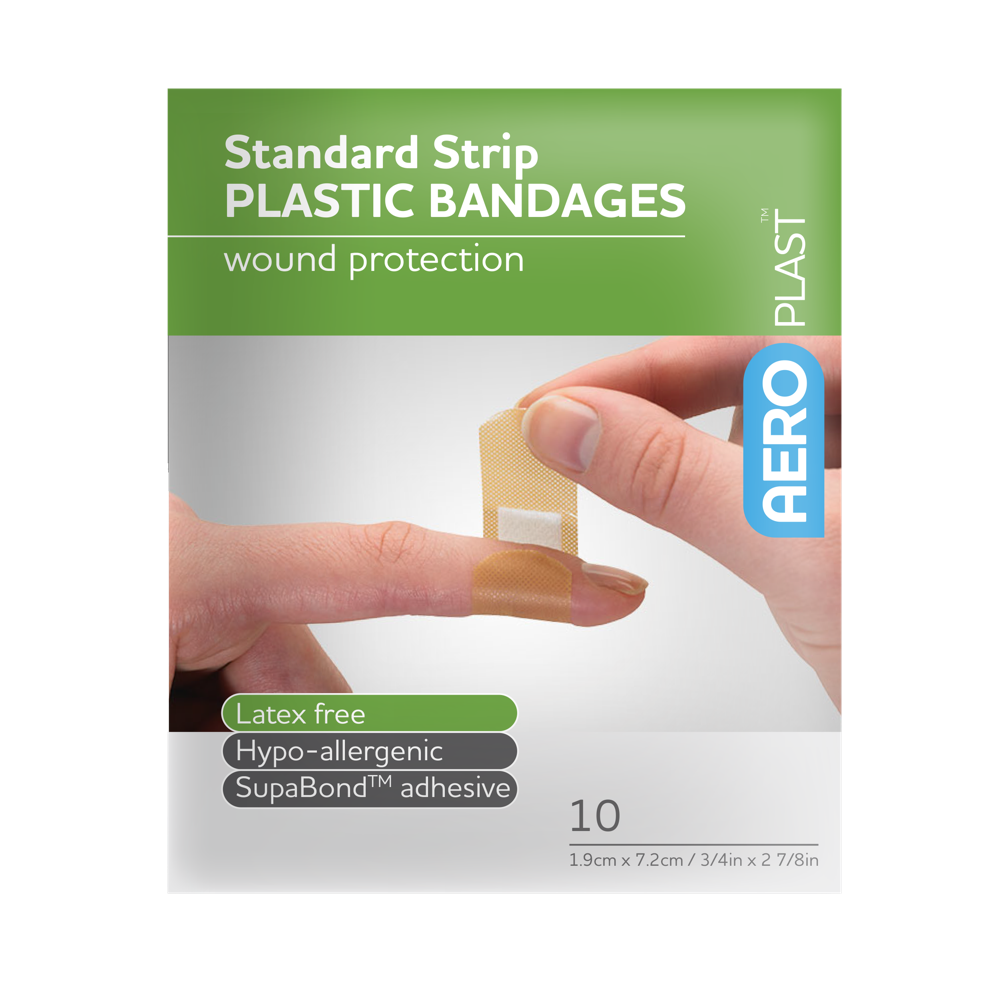 AEROPLAST Plastic Standard Strip 7.2 x 1.9cm Env/10