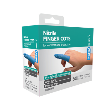 AEROSHIELD Medium Nitrile Finger Cots Box/50