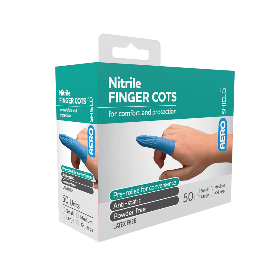 AEROSHIELD Medium Nitrile Finger Cots Box/50