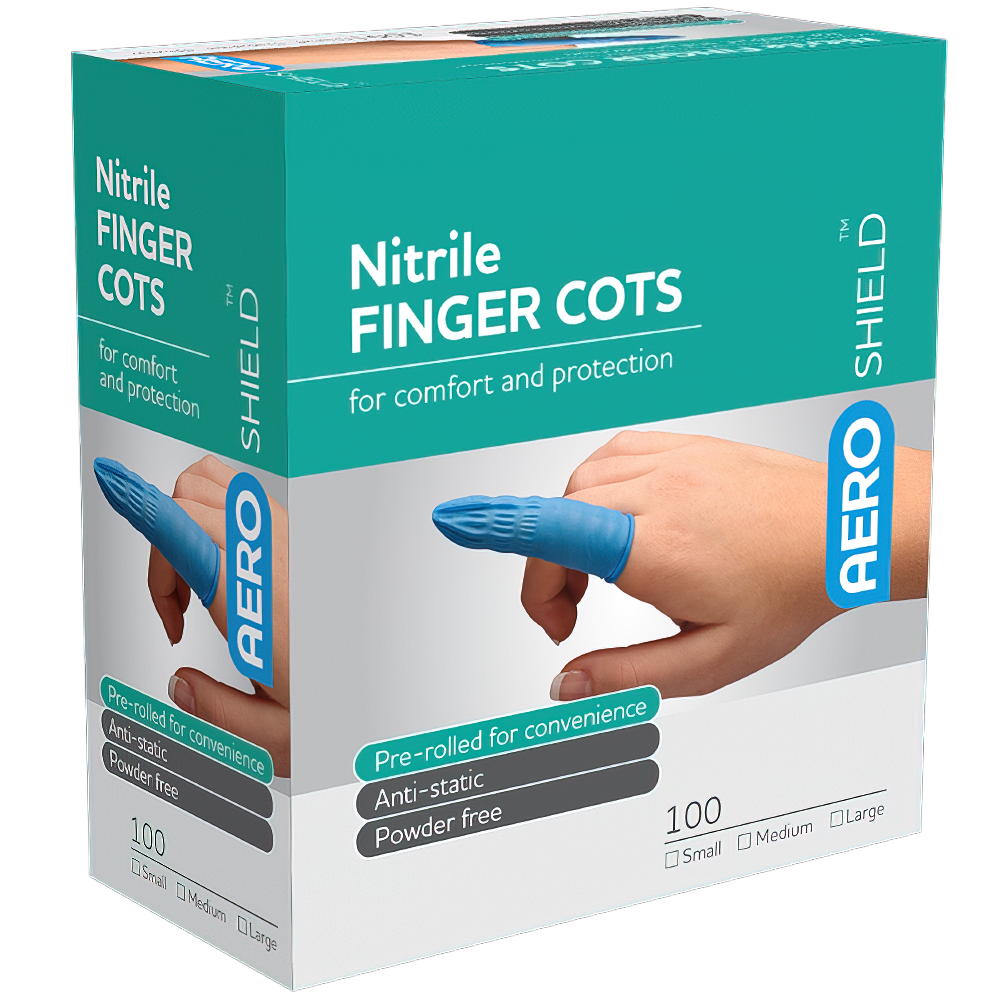 AEROSHIELD X-Large Nitrile Finger Cots Box/100