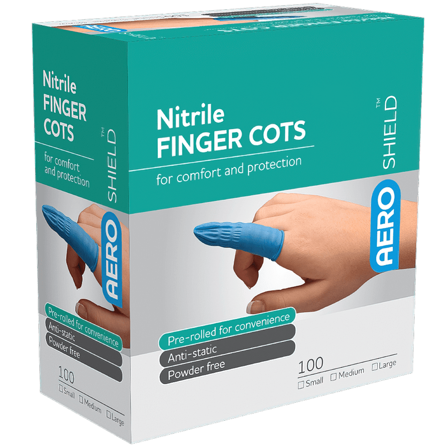AEROSHIELD X-Large Nitrile Finger Cots Box/100