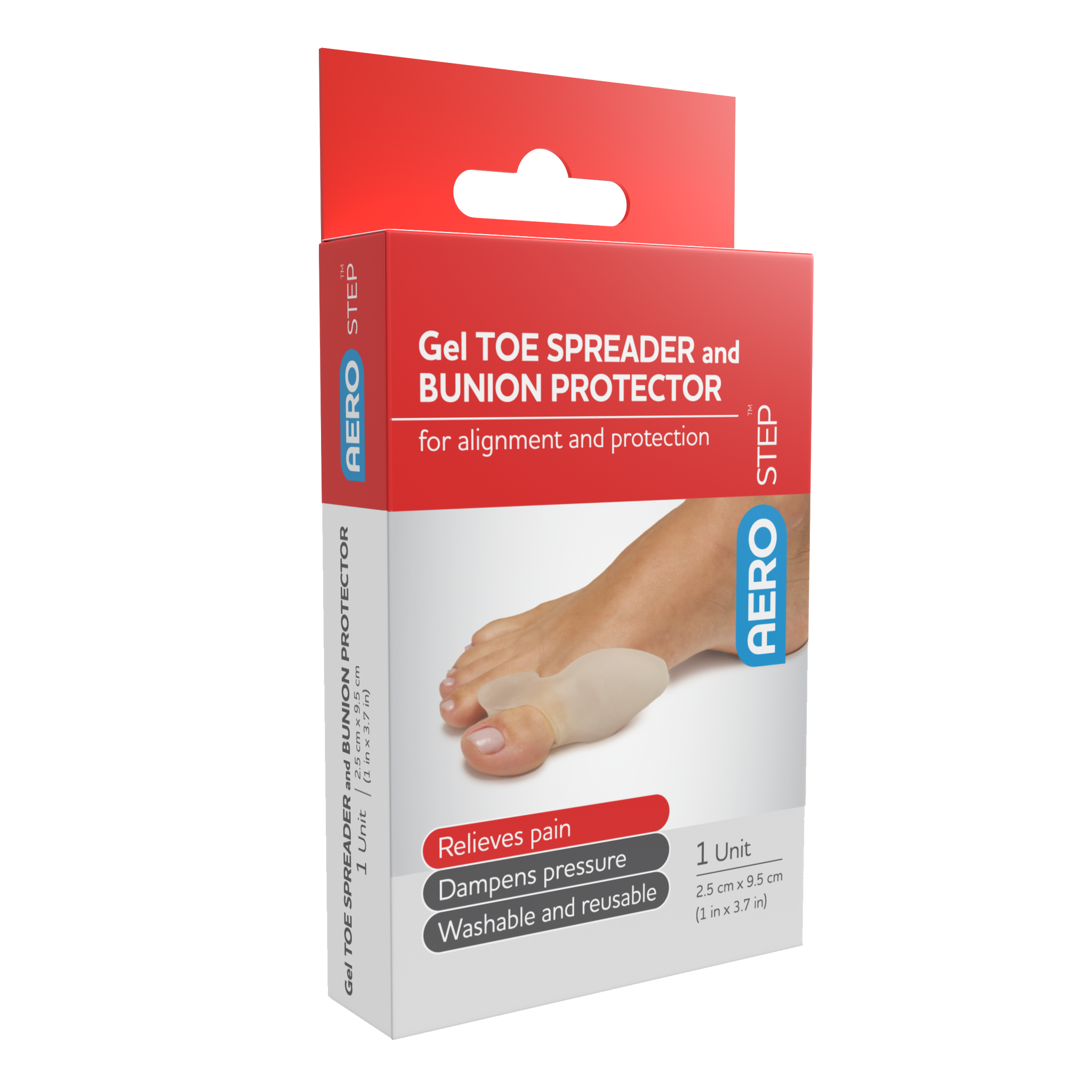 AeroStep™ Gel Toe Spreader and Bunion Protector 1pk