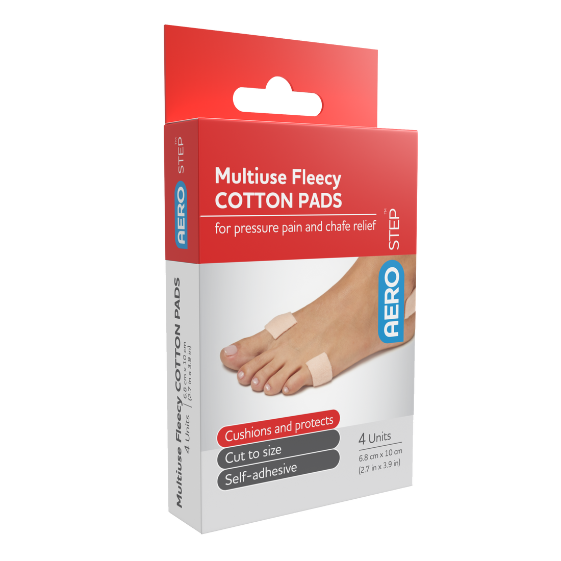 AEROSTEP™ Multiuse Fleecy Cotton Pad 68 x 100mm Box/4