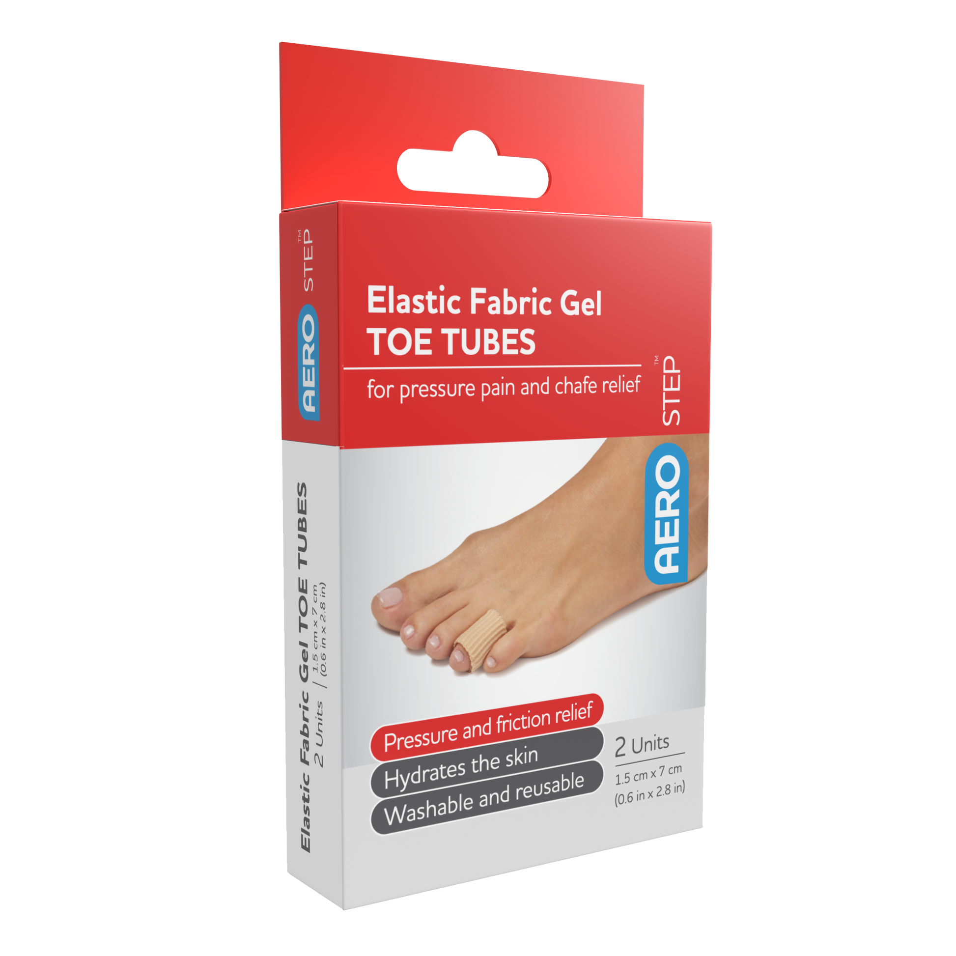 AEROSTEP™ General Gel Tube Toe Protector 1.5 x 7cm Box/2