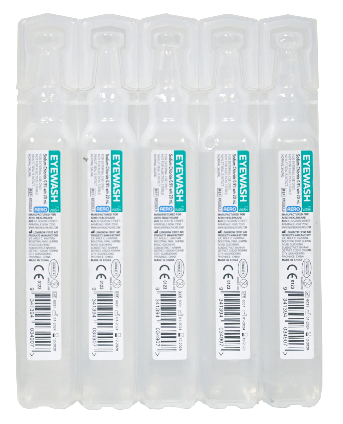 AEROWASH Sodium Chloride Eyewash Ampoule 20ml Carton/250