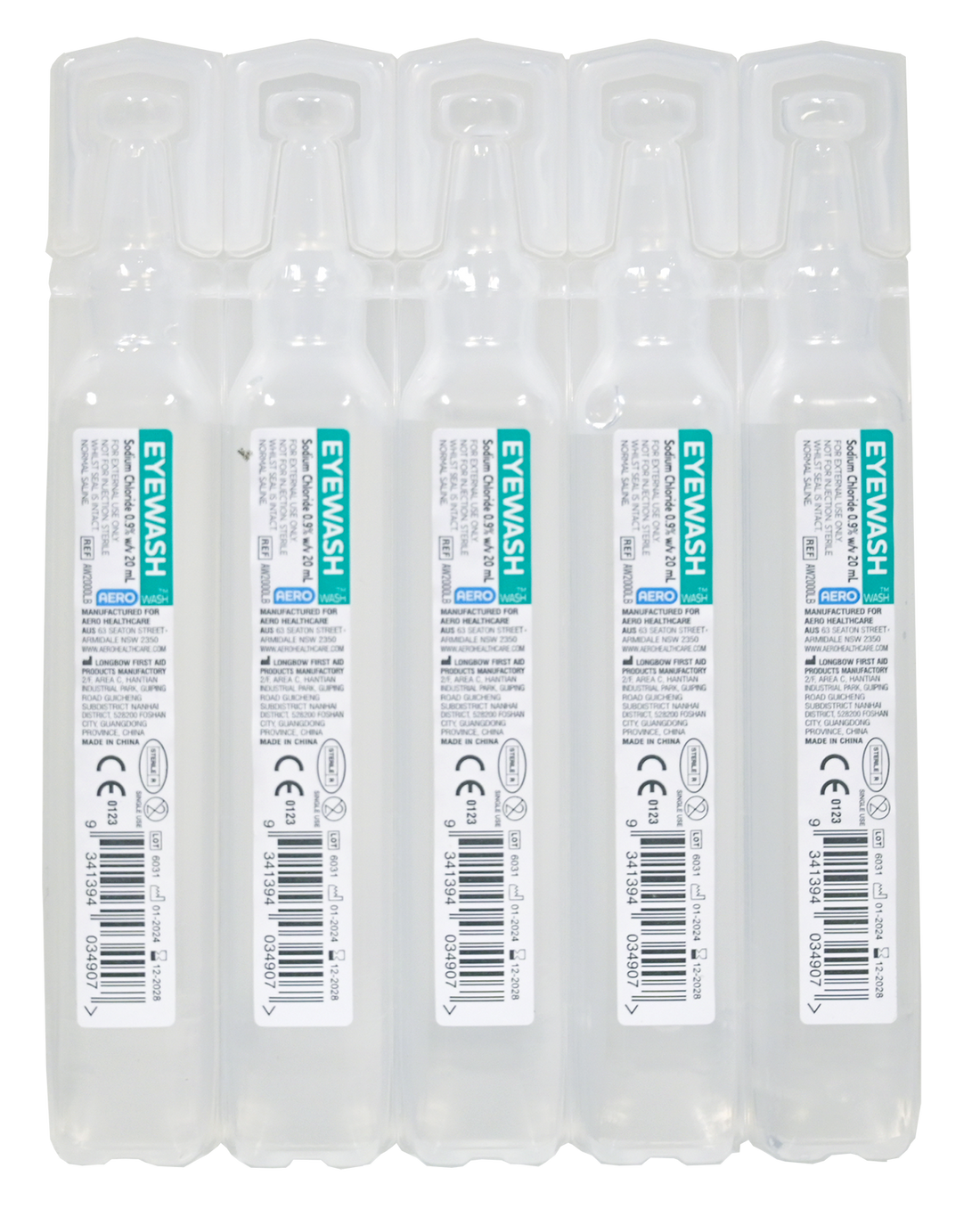 AEROWASH Sodium Chloride Eyewash Ampoule 20ml Carton/250