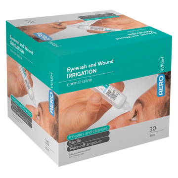 AEROWASH Sodium Chloride Eyewash Ampoule 30ml Box/30