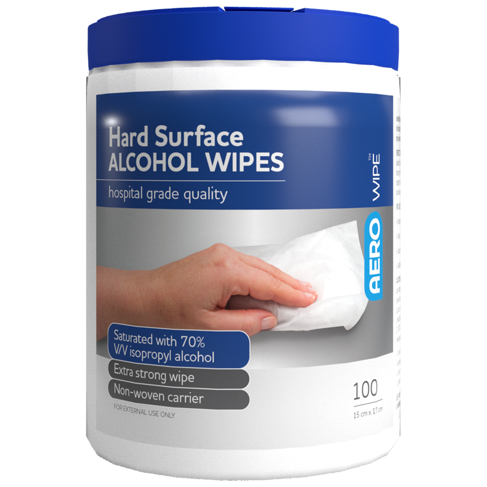 AEROWIPE 70% Isopropyl Alcohol Hard Surface Wipes (DG) Tub/100