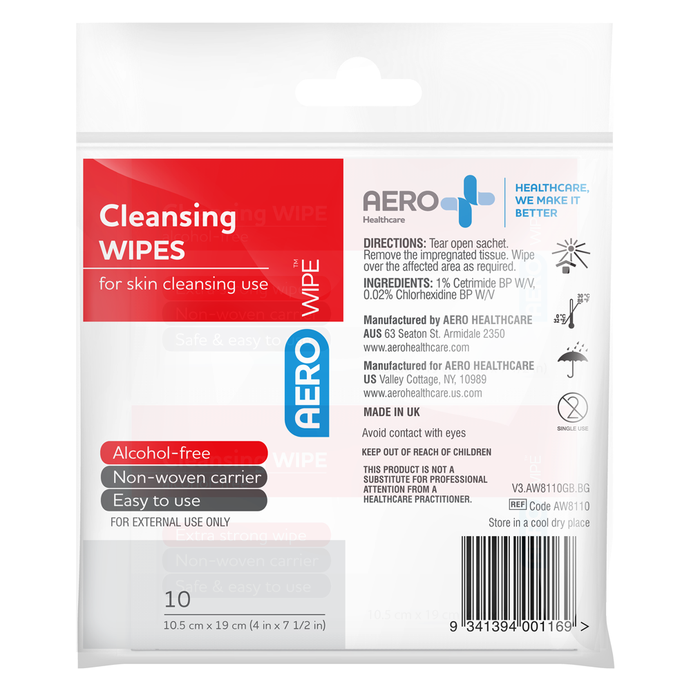 AEROWIPE Alcohol-Free Cleansing Wipes Env/10