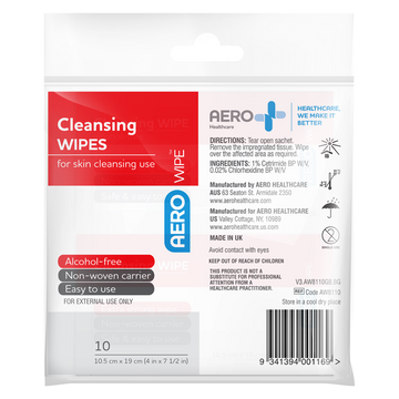 AEROWIPE Alcohol-Free Cleansing Wipes Env/10