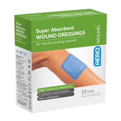 AEROWOUND Super Absorbent Wound Dressing 10 x 10cm Box/10