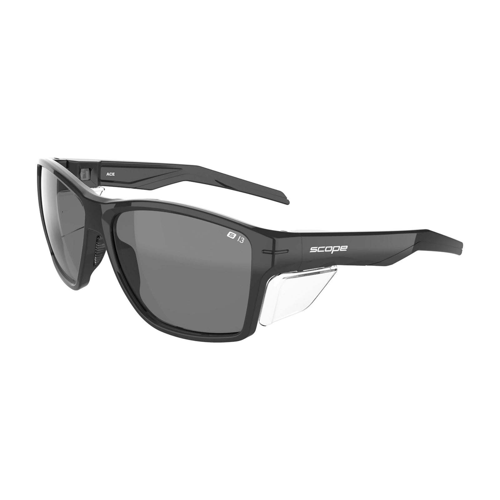 AS/NZS 1337.1 Certified Glasses being worn in a commercial warehouse facility, highlighting the clear peripheral visibility and anti-fog lens coating.