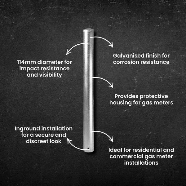 Inground Gas Meter Bollard – 114mm – Galvanised