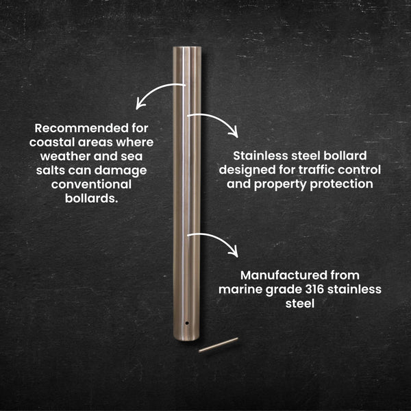 Inground Bollard - 140mm - Stainless Steel
