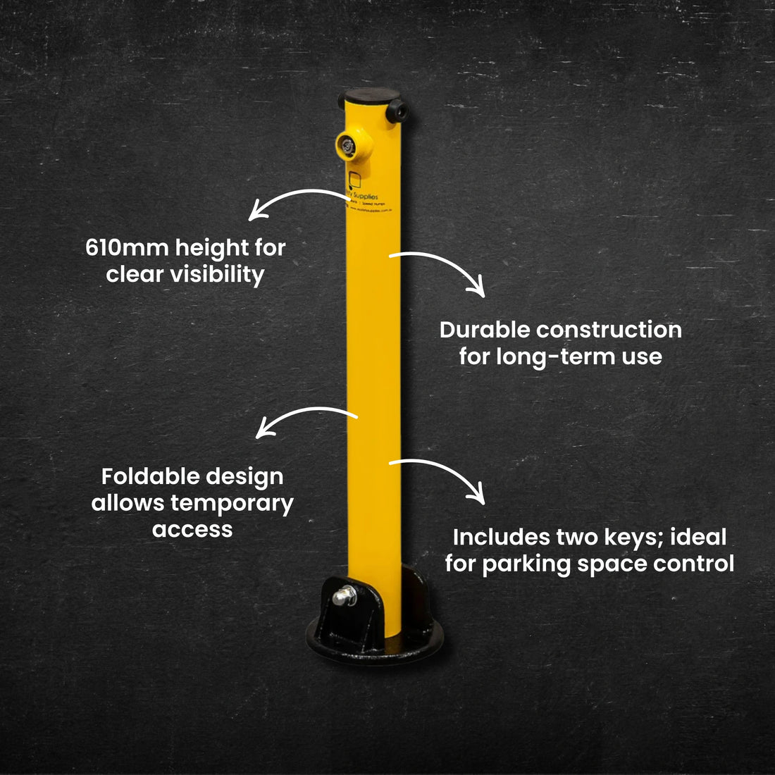 Fold Down Bollard (610mm High) 35 kg