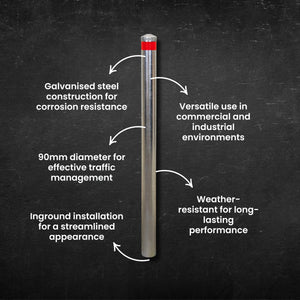 Inground Bollard - 90mm - Galvanised - Inground Bollards