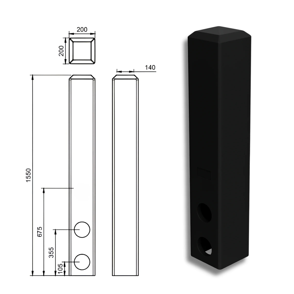 Replas Bollard - 200 mm