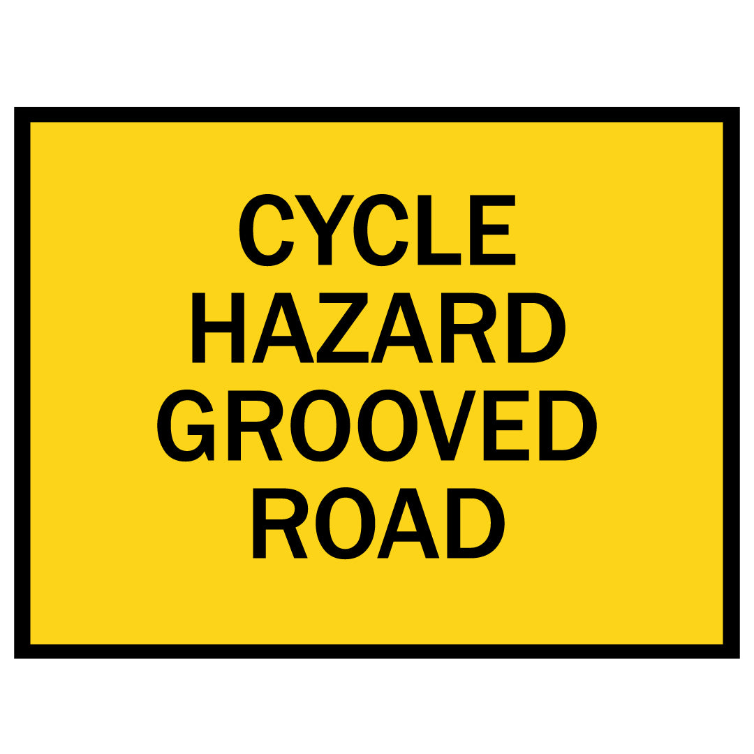 Boxed Edge Sign - Cycle Hazard Grooved Road - 1200x900mm