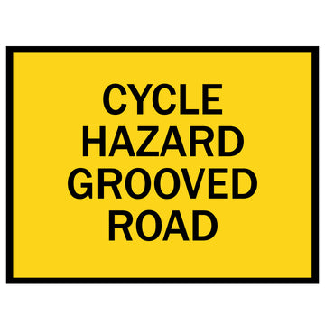 Boxed Edge Sign - Cycle Hazard Grooved Road - 1200x900mm