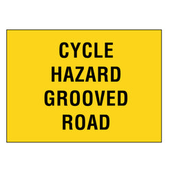 Boxed Edge Sign - Cycle Hazard Grooved Road - 1200x900mm