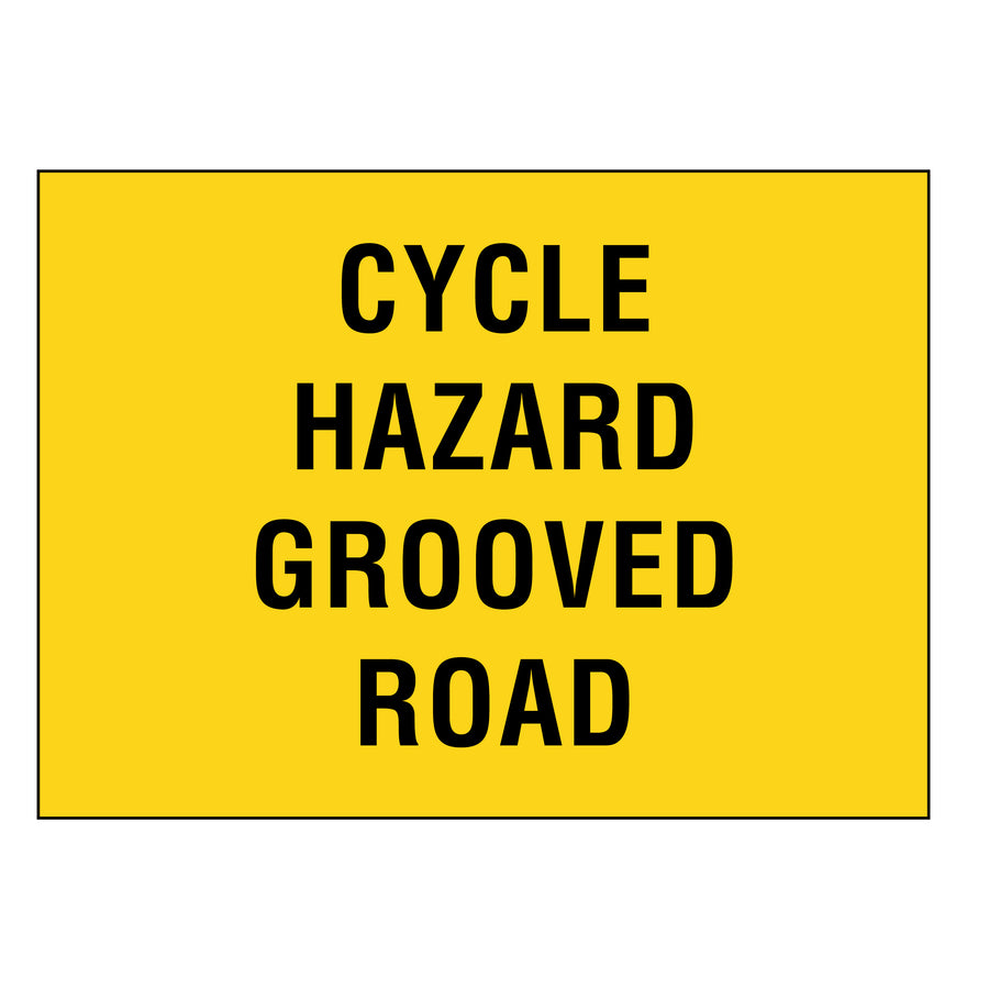 Boxed Edge Sign - Cycle Hazard Grooved Road - 1200x900mm