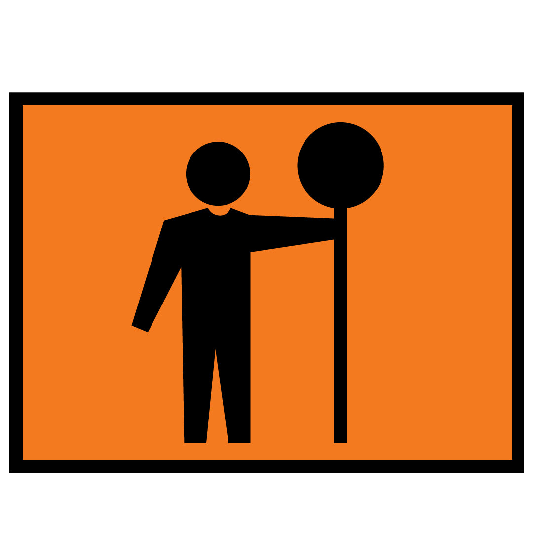 Boxed Edge Sign - Flagman / Traffic Controller - 1200x900mm