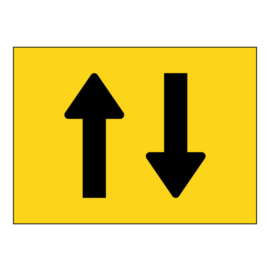 Boxed Edge Sign - 2 Way Lane Status - 900x600mm