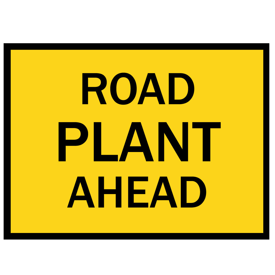 Boxed Edge Sign - Road Plant Ahead - 900x600mm