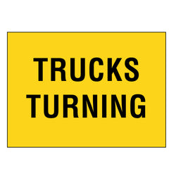 Boxed Edge Sign - Trucks Turning - 1200x900mm