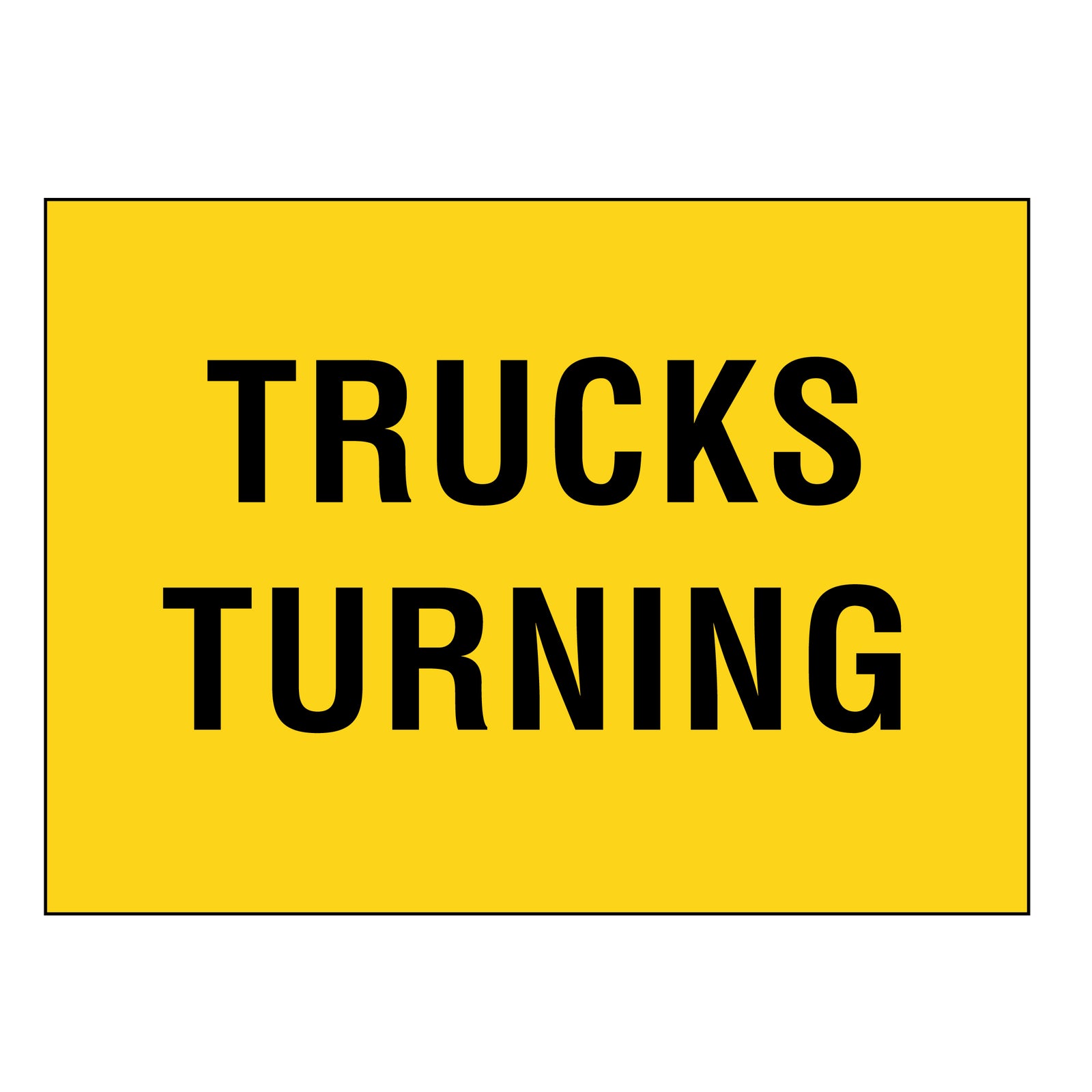 Boxed Edge Sign - Trucks Turning - 1200x900mm