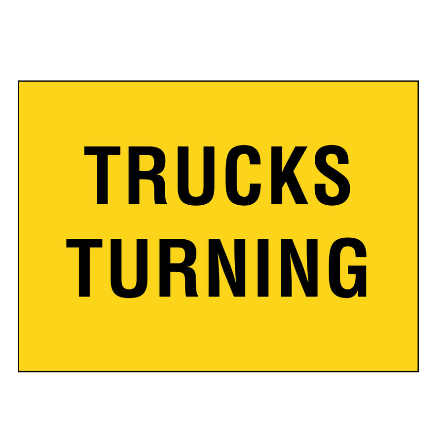 Boxed Edge Sign - Trucks Turning - 1200x900mm