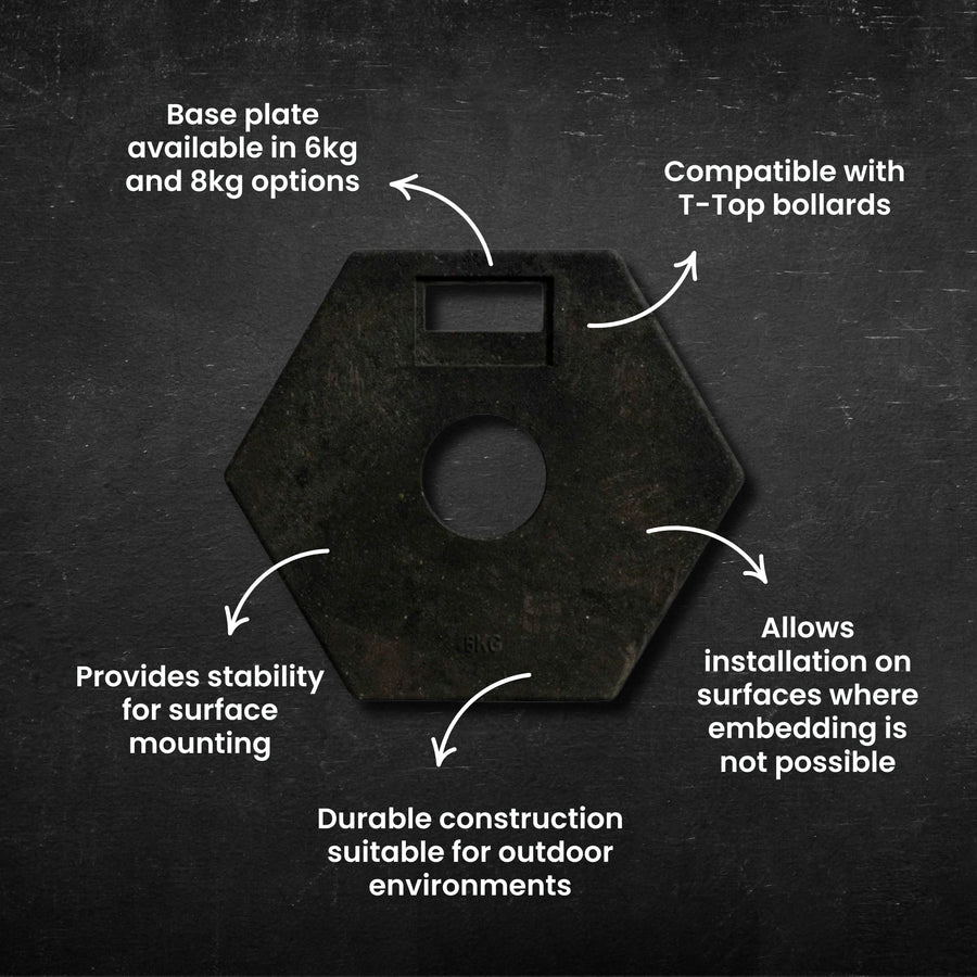 T-Top Bollard - 6kg/8kg Base Plate Only