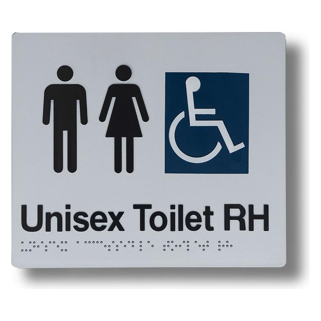 Unisex Toilet (Accessible) Sign 3.5 kg side-and-direction Right Hand Side - Black BS-UTA-RH-B