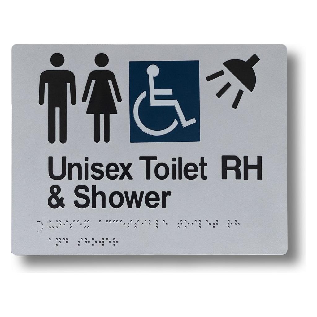 Unisex Toilet & Shower (Accessible) Sign - 235x180mm 3.5 kg type Unisex Toilet & Shower (Accessible) BS-UTA-S