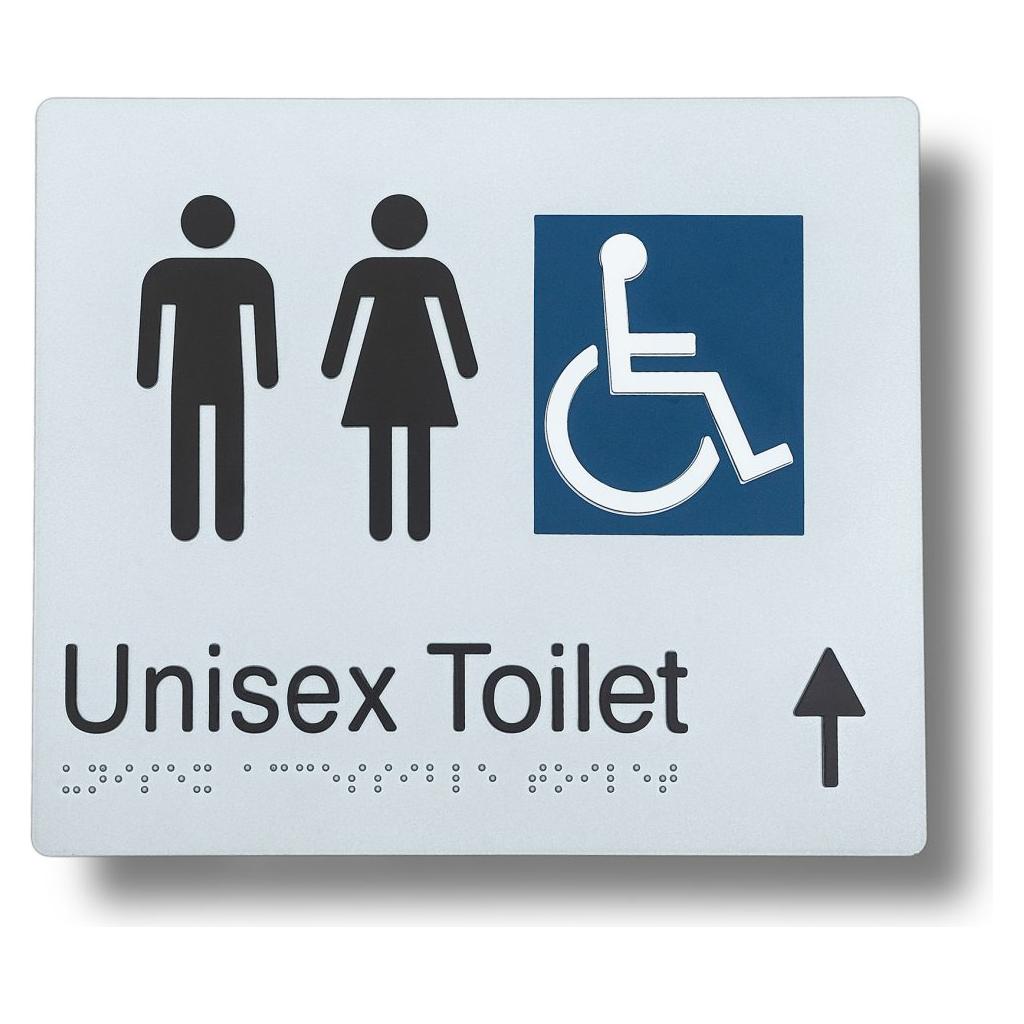 Unisex Toilet (Accessible) Sign 3.5 kg side-and-direction Right Arrow BS-UTA-RA