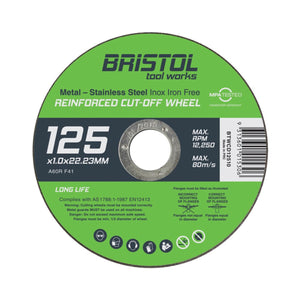 Bristol Cutting Disc 125 x 1.0mm - 100 Pack Tub - Tools