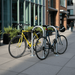 Bike Rack - Surface Mount - Narrow Hoop - Galvanised