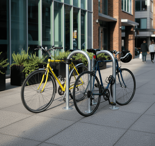 Bike Rack - Surface Mount - Narrow Hoop - Galvanised