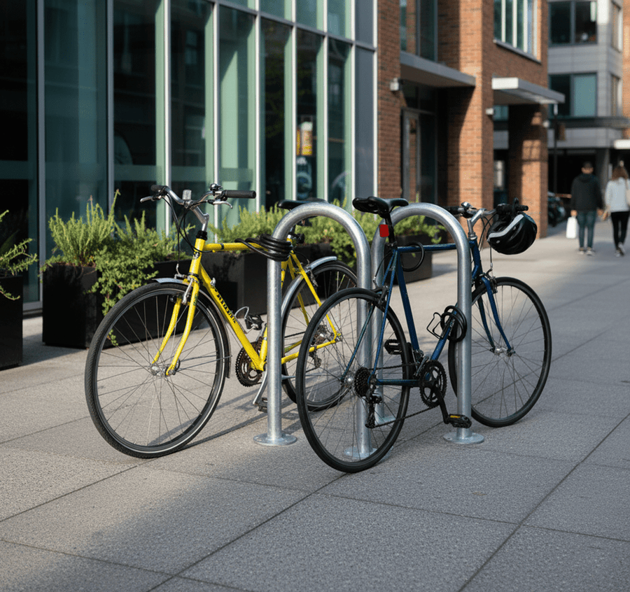 Bike Rack - Surface Mount - Narrow Hoop - Galvanised