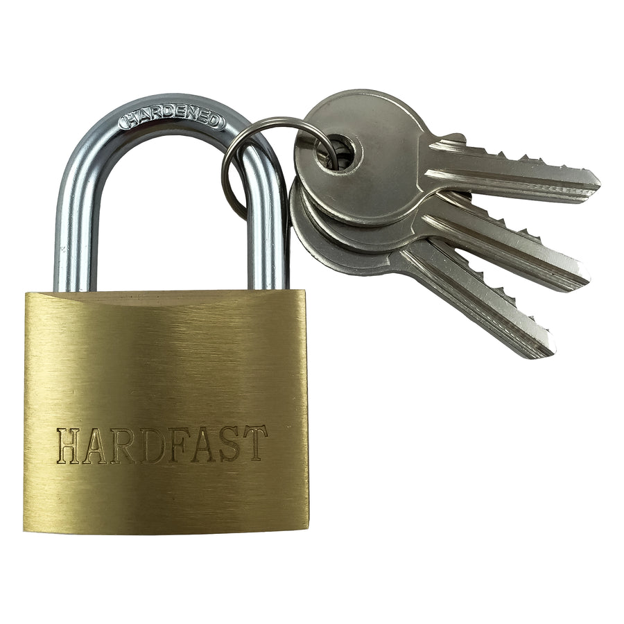 20mm Heavy Duty Brass Padlock – Hardened Shackle (3 Keys)