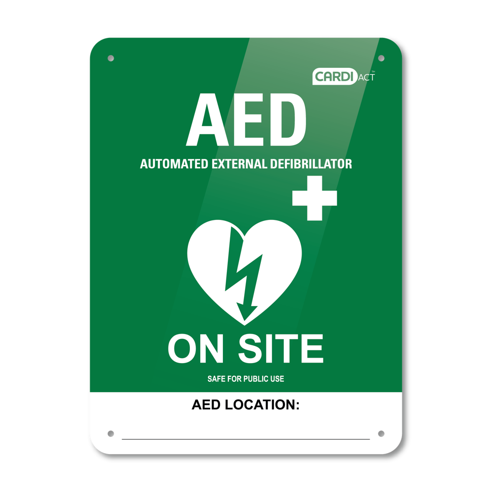 CARDIACT Poly AED On Site Sign 22.5 x 30cm