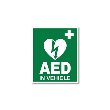 CARDIACT AED In Vehicle Window Sticker 10 x 12cm