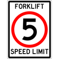 Carpark Sign - Forklift Speed Limit 5 3.5 kg 600x450 material Aluminium ES-CSFSL5-600X450