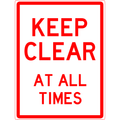 Carpark Sign - Keep Clear At All Times 3.5 kg 300x450 material Aluminium ES-CSKCAAT-300X450