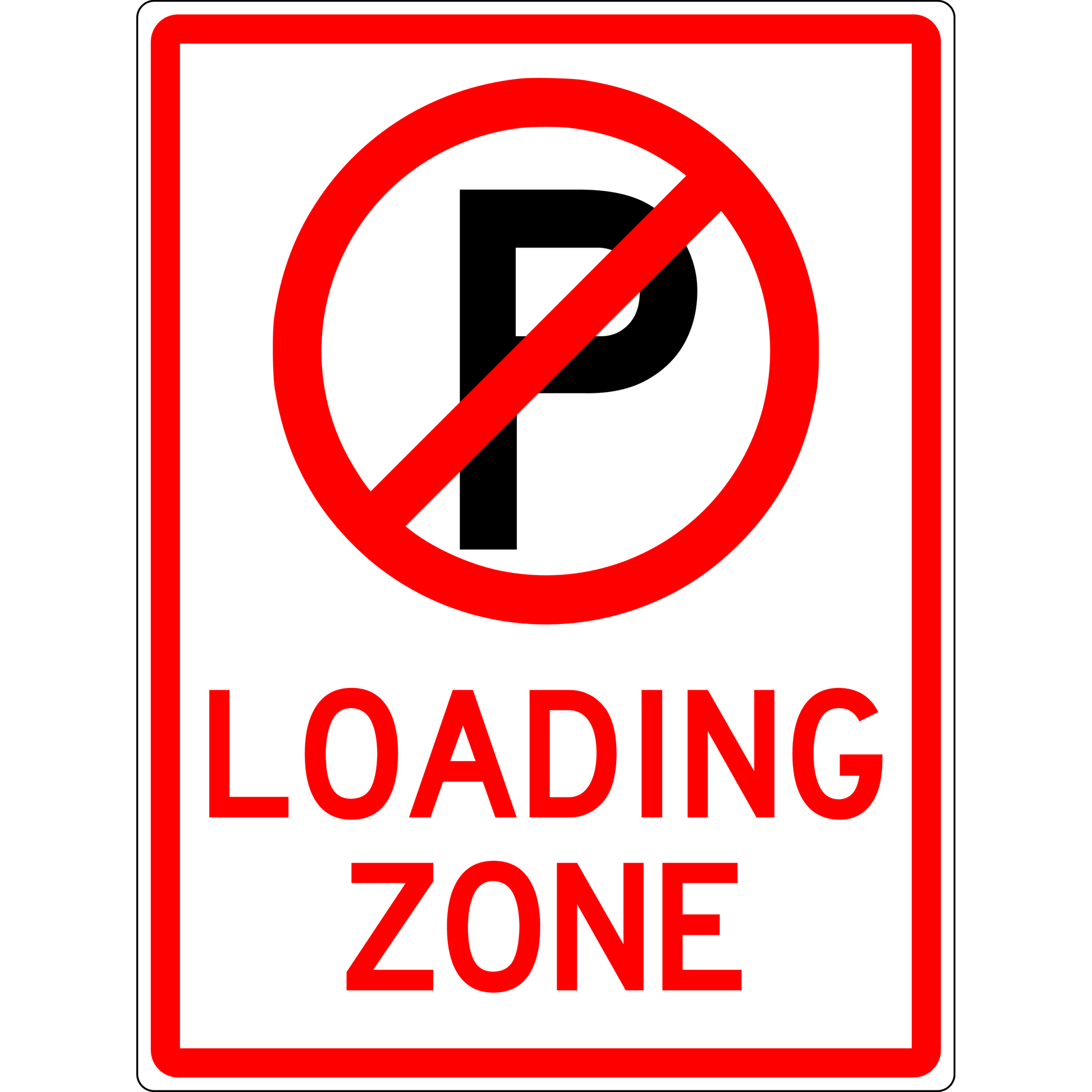 Carpark Sign - Loading Zone 3.5 kg 600x450 material Poly ES-CSLZ-P-600X450