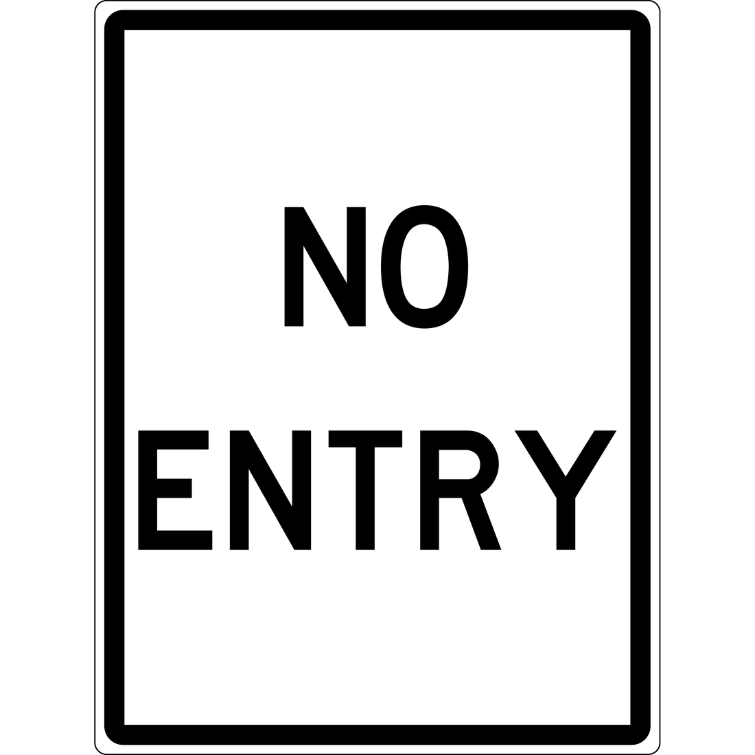 Carpark Sign - No Entry 3.5 kg 300x450 material Poly ES-CSNE-P-300X450