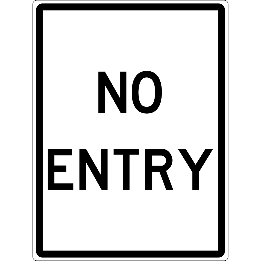 Carpark Sign - No Entry 3.5 kg 600x450 material Poly ES-CSNE-P-600X450