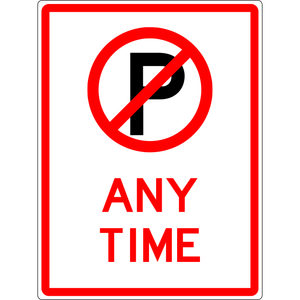 Carpark Sign - No Parking Any Time 3.5 kg 300x450 material Aluminium ES-CSNPAT-300X450
