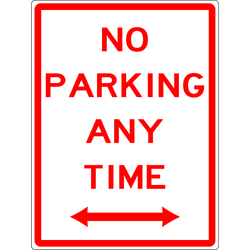 Carpark Sign - No Parking At Any Time Double Arrow 3.5 kg 600x450 material Poly ES-CSNPAATDA-P-600X450